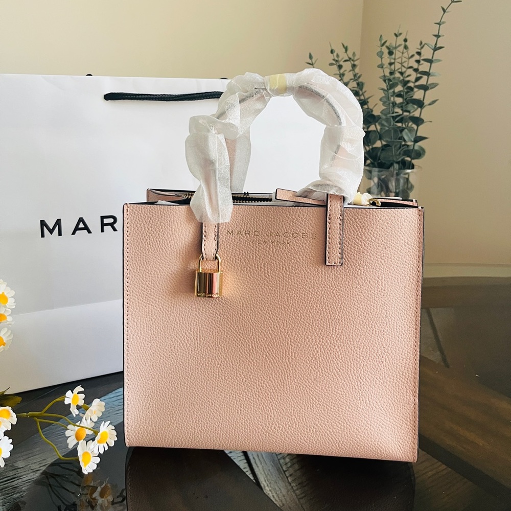 Marc Jacobs mini grind tote  coated leather peach pink
